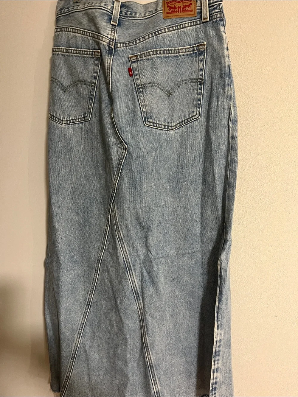 Levi's Light Blue Denim Midi Skirt with Panel Seams size 29